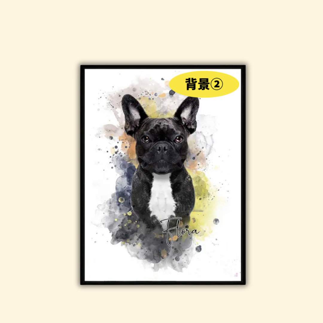 うちの子似顔絵 水彩画style
