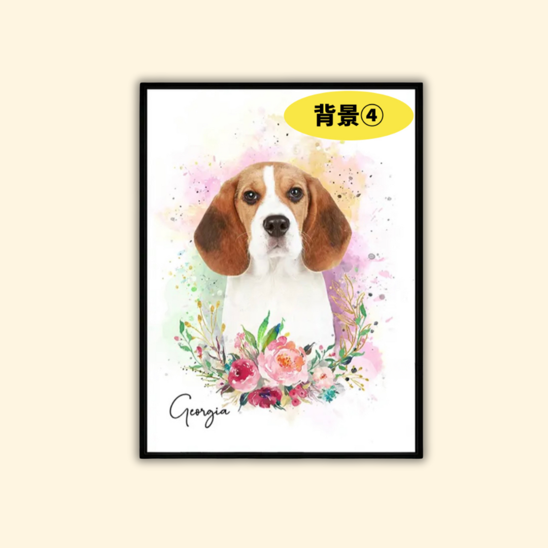 うちの子似顔絵 水彩画style